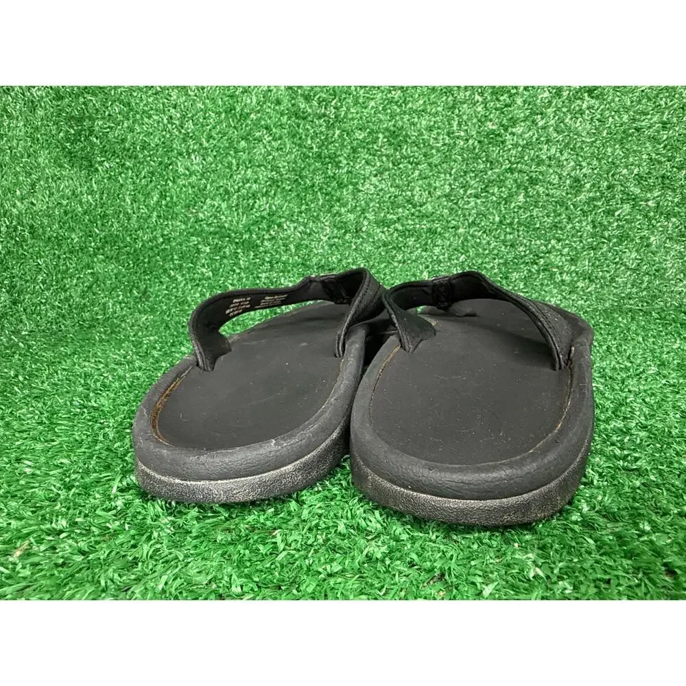 Olukai Ohana Sandals Womens 10 Black Flip Flop Thong Pool Beach Shoes
